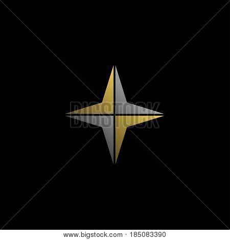 Metal Cross Logo with golden and silver elements