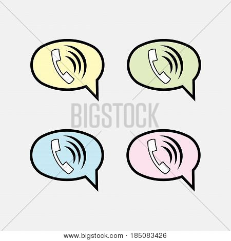 icon message chat support network, handset, fully editable vector image