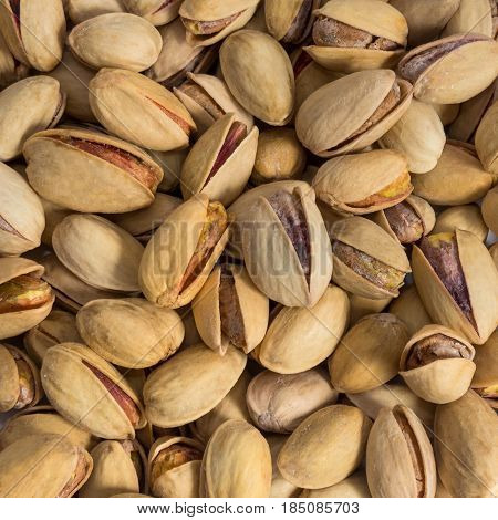 Pistachio texture.Roasted salted pistachio nuts healthy delicious food