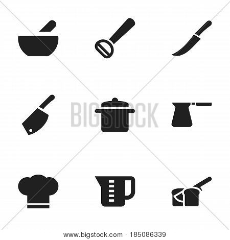 Set Of 9 Editable Cooking Icons. Includes Symbols Such As Bakery, Backsword, Cookware And More. Can Be Used For Web, Mobile, UI And Infographic Design.