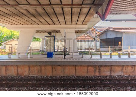 KUALA LUMPUR, MALAYSIA - AUGUST 13, 2016: Rail way Central Station view. It was opened in 1995 owned by Keretapi Tanah Melayu (KTM).