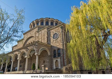 SOFIA, BULGARIA - APRIL 1, 2017: Cathedral Church St. Nedelya in  Sofia, Bulgaria