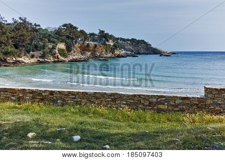 Amazing view of Ruins in Archaeological site of Aliki, Thassos island,  East Macedonia and Thrace, Greece