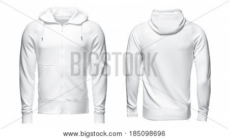 white hoodie, sweatshirt mockup, on white background