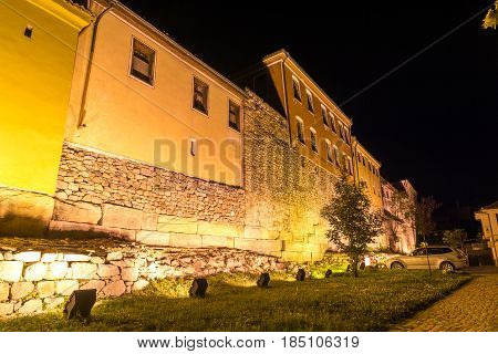 PLOVDIV, BULGARIA - SEPTEMBER 2 2016:  Night photo of House in old town of city of Plovdiv, Bulgaria