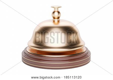 Reception bell 3D rendering isolated on white background