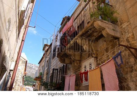 26 march 2009-Dubrovnick-croazia- Detail of balconies in dubrovnik's fortress in croatia