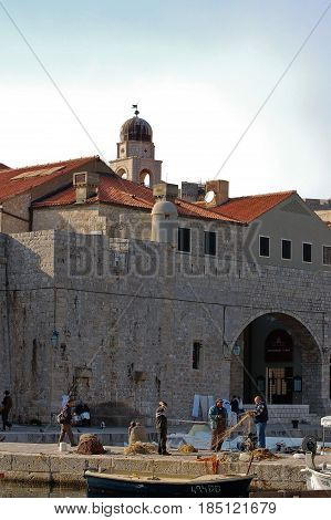 26 march 2009-Dubrovnick-croazia- View of the harbor from the city of dubrovnik