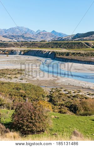 aerial view of Awatere valley in Marlborough, New Zealand