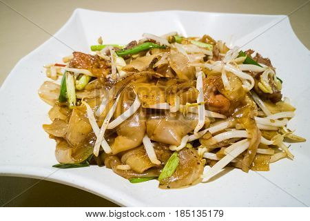 Fried Kuey Teow With Beef, Popular In Malaysia