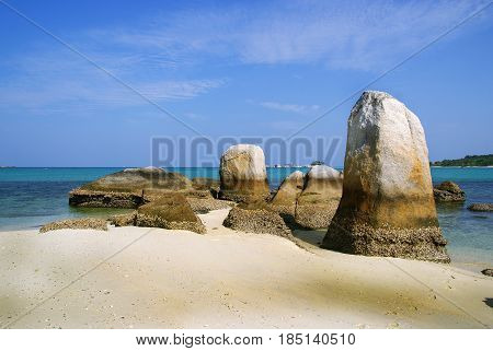 Batu Berlayar Island with natural rock formation, Belitung Island, Indonesia
