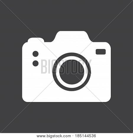 Photo camera symbol. DSLR camera sign icon. Digital camera. Flat design style.
