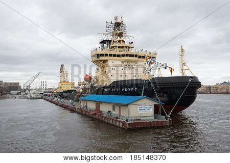 SAINT PETERSBURG, RUSSIA - APRIL 30, 2017: Icebreakers 