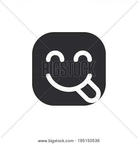 Face Savouring Delicious Food hungry emoji. glyph icon vector emoticon