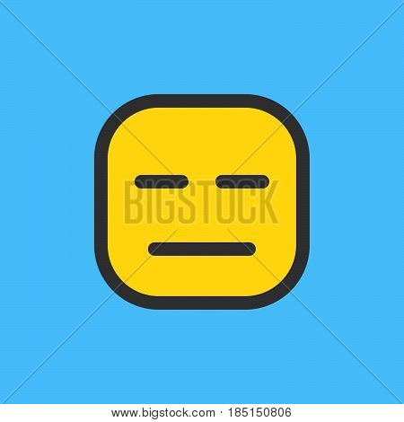 Expressionless Face emoji. Filled outline icon colorful vector emoticon