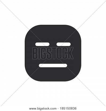Expressionless Face emoji. glyph icon vector emoticon