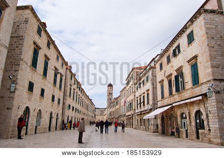 26 march 2009-Dubrovnick-croazia-View of the central square of Dubrovnick in croatia