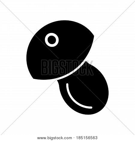 line art black mushroom isolated on white. eps 10
