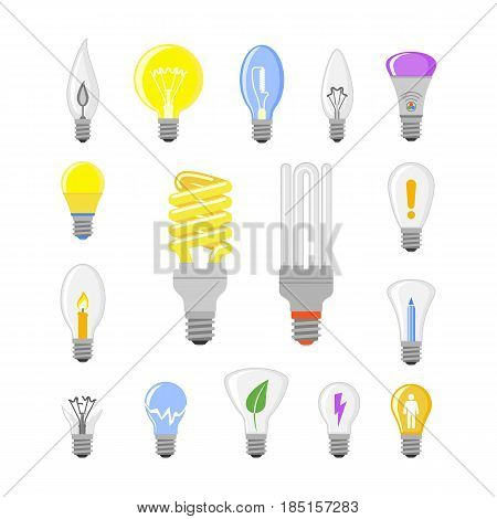 Cartoon lamp electric and bright cartoon interior flat vector brainstorming. Idea light bulb electricity design illustration isolated creative invention imagination business creativity.