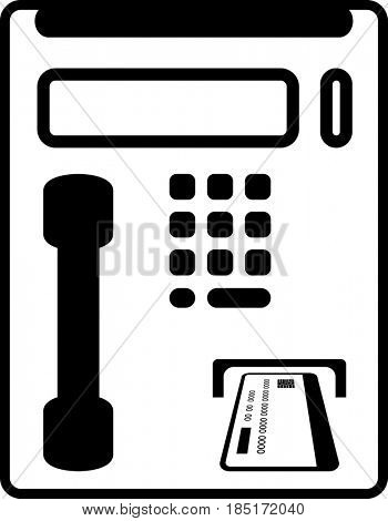 Pay Phone Icon  Raster Illustration