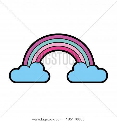 cute fantasy rainbow icon vector illustration design