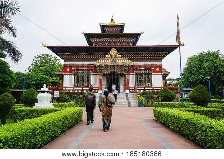 Tibetan Temple In Bodhgaya, India