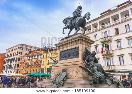 Venice Italy - April 27 2017: The Victor Emmanuel II Monument in Venice Italy.