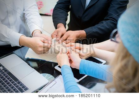 Business people with the concept competition team