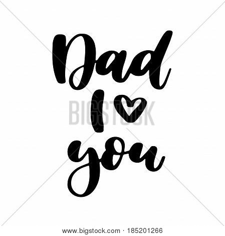 Father's Day vector card with handwritten lettering. Decorative typography holiday illustration. Great for banner, poster, greeting card, sale, flyer or cupon