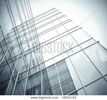 futuristic block apartments of glass