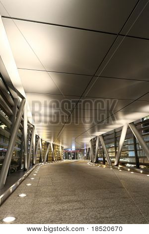 a modern flyover at night
