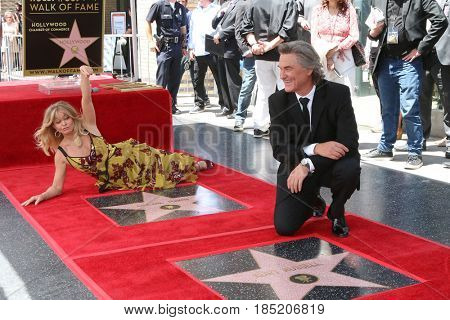 LOS ANGELES - MAY 4:  Kurt Russell, Goldie Hawn at the Kurt Russell and Goldie Hawn Star Ceremony on the Hollywood Walk of Fame on May 4, 2017 in Los Angeles, CA