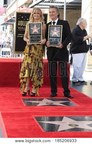 LOS ANGELES - MAY 4:  Kurt Russell, Goldie Hawn at the Kurt Russell and Goldie Hawn Star Ceremony on the Hollywood Walk of Fame on May 4, 2017 in Los Angeles, CA
