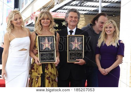 LOS ANGELES - MAY 4:  Goldie Hawn and Kurt Russell and friends at the Kurt Russell and Goldie Hawn Star Ceremony on the Hollywood Walk of Fame on May 4, 2017 in Los Angeles, CA