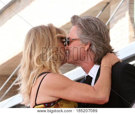 LOS ANGELES - MAY 4:  Kurt Russell, Goldie Hawn at the Kurt Russell and Goldie Hawn Star Ceremony on the Hollywood Walk of Fame on May 4, 2017 in Los Angeles, CA