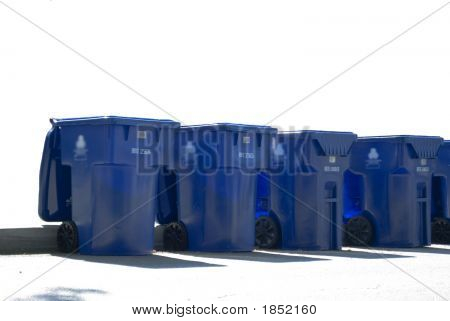 Lixo reciclagem azul escaninhos do estilo de Beverly Hills