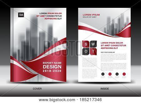 Business Brochure flyer templater red cover design annual report Book Magazine ads company Profile layout in A4 size poster catalog leaflet newsletter Advertisement presentation infographics