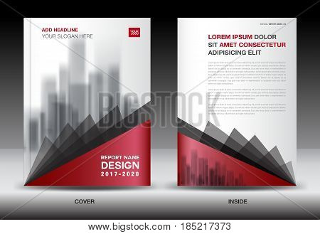 Business Brochure flyer templater Red and black cover design annual report Book Magazine ads company Profile layout in A4 size poster catalog leaflet newsletter Advertisement presentation infographics leaf icon