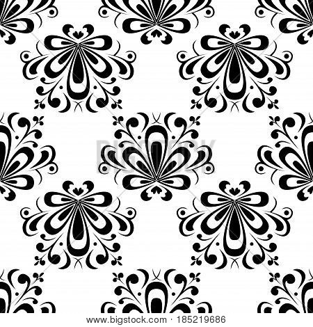 Floral abstract seamless pattern. Vector flat illustration