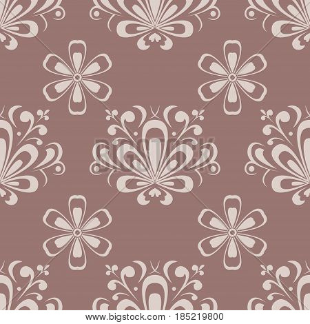 Floral abstract seamless pattern. Vector flat illustration