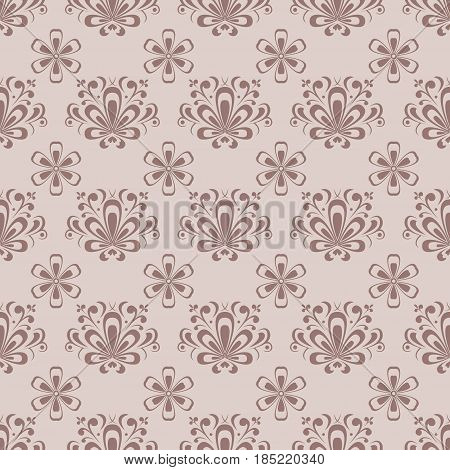 Floral abstract seamless pattern. Vector flat illustration