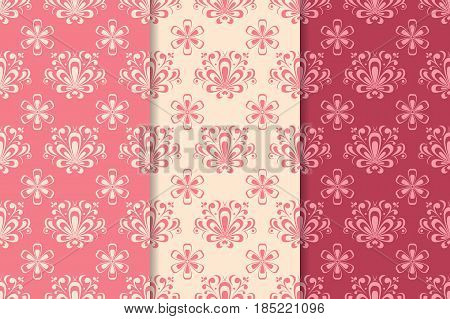 Floral abstract seamless pattern. Vector flat illustration