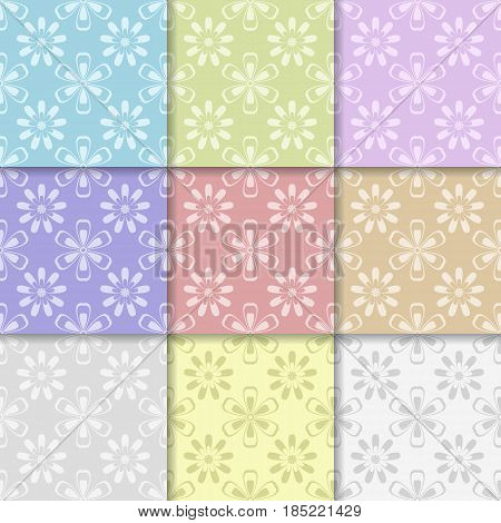 Floral abstract seamless pattern. Vector flat illustration