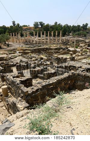The ancient city of Beit She'an is located in the north of Israel in the Jordan Valley