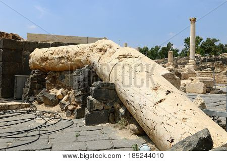 The ancient city of Beit She'an is located in the north of Israel in the Jordan Valley
