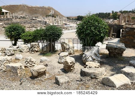 The ancient city of Beit She'an is located in the north of Israel in the Jordan Valley