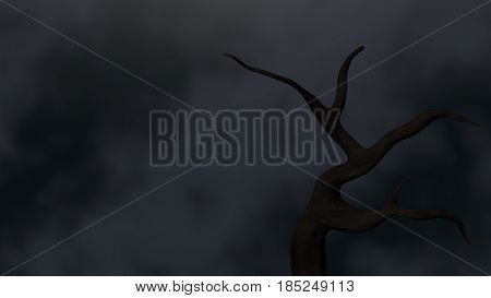 Dead tree 3D model, rendered in Blender.