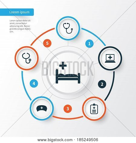 Drug Icons Set. Collection Of Database, Analyzes, Polyclinic And Other Elements. Also Includes Symbols Such As Analyzes, Pulse, Data.