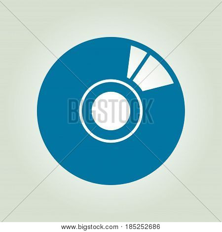CD or DVD icon. Compact disk simbol. Flat design style.