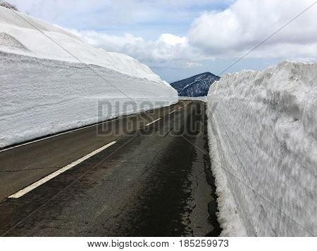 Zao echo line is a road between east and west of Zao mountain range